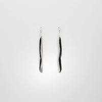 Willow leaf slimline medium silver earrings by Yelland and Barker