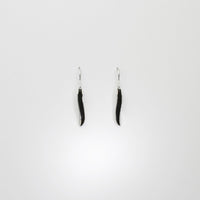 Willow leaf slimline small silver earrings by Yelland and Barker