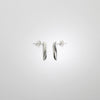Willow leaf slimline silver studs by Yelland and Barker