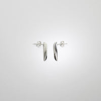 Willow leaf slimline silver studs by Yelland and Barker