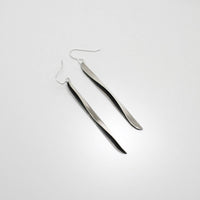 Willow leaf wave silver earrings by Yelland and Barker