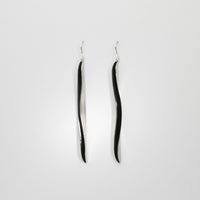 Willow leaf wave silver earrings by Yelland and Barker