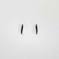 Willow leaf slimline silver studs by Yelland & Barker