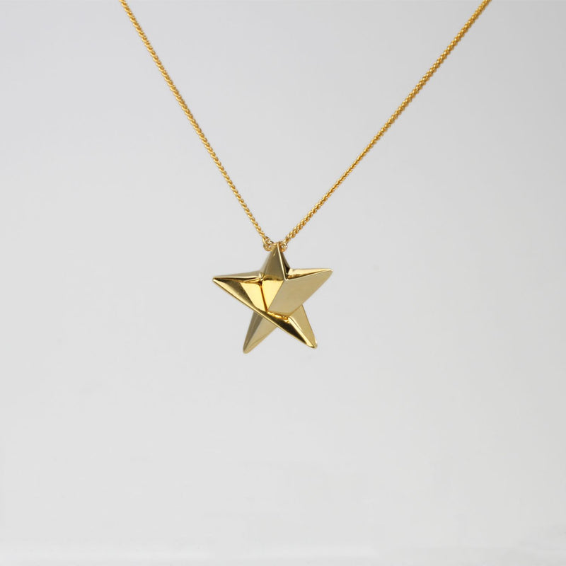 Small Star necklace 18K gold plated silver 18' by Yuki Mitsuyasu