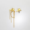 Drapery 18k gold plated star stud earrings by Yuki Mitsuyasu