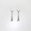 Shooting star silver stud earrings with white topaz by Yuki Mitsuyasu
