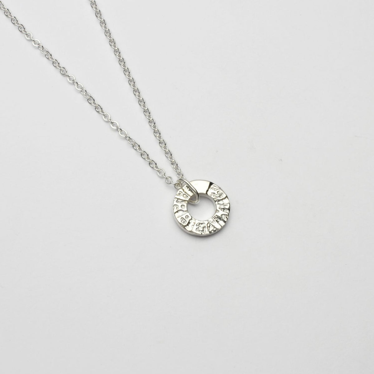 Arbennig silver charm pendant, sterling silver, front view