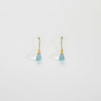 Blue topaz silver 22ct gold plated hook earrings by Charlotte Reid
