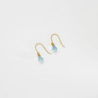 Blue topaz silver 22ct gold plated hook earrings by Charlotte Reid