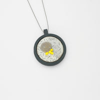 Necklace - small beading on cotton with couched cord, beads & seeding by Beatrice Mayfield