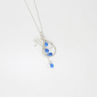 Brolly & raindrop silver pendant with blue glass by Kate Wimbush