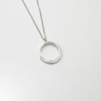 Brushstroke small pendant, sterling silver — a single considered stroke of paint cast in metal — Mwclis Arian