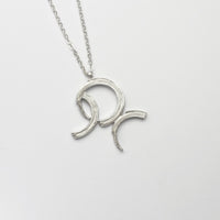 Brushstroke Collection: Large Silver Pendant