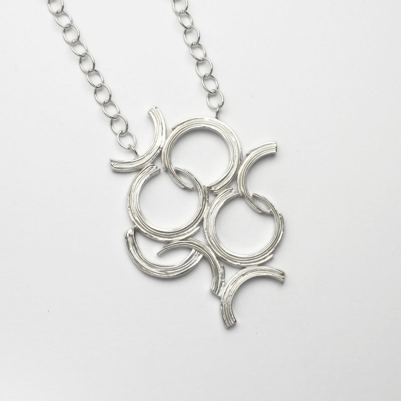 Brushstroke Collection: Silver Statement Pendant