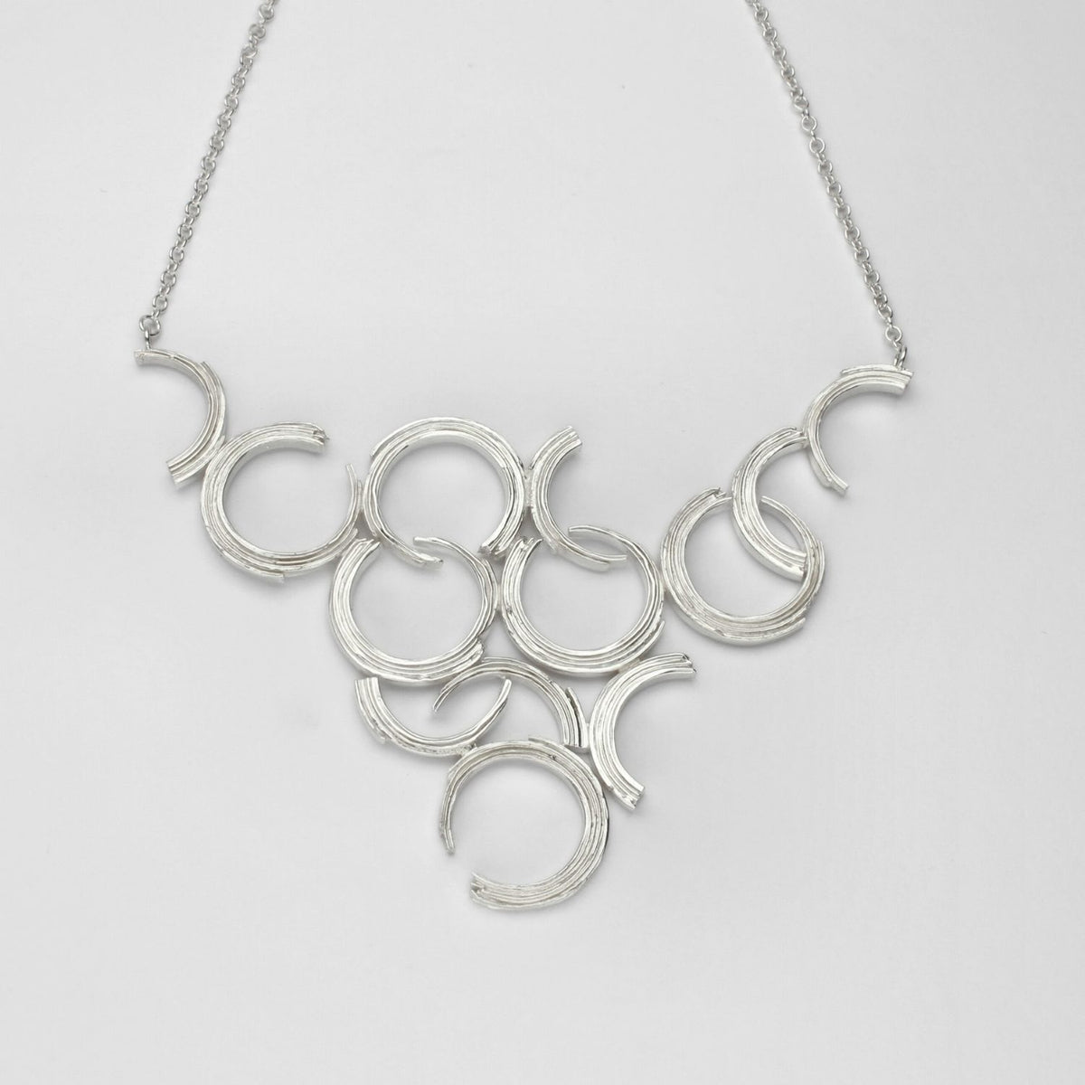 Brushstroke: Silver Statement necklace