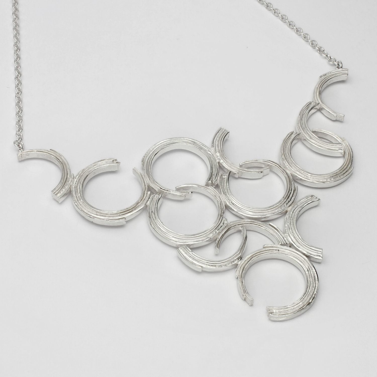 Brushstroke: Silver Statement necklace