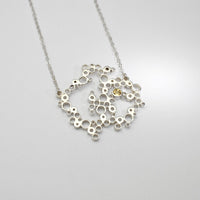 Bubbles pendant set with citrine, sterling silver — clustered circles inspired by rising champagne bubbles — Mwclis Arian