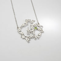 Bubbles pendant set with peridot, sterling silver — clustered circles inspired by rising champagne bubbles — Mwclis Arian