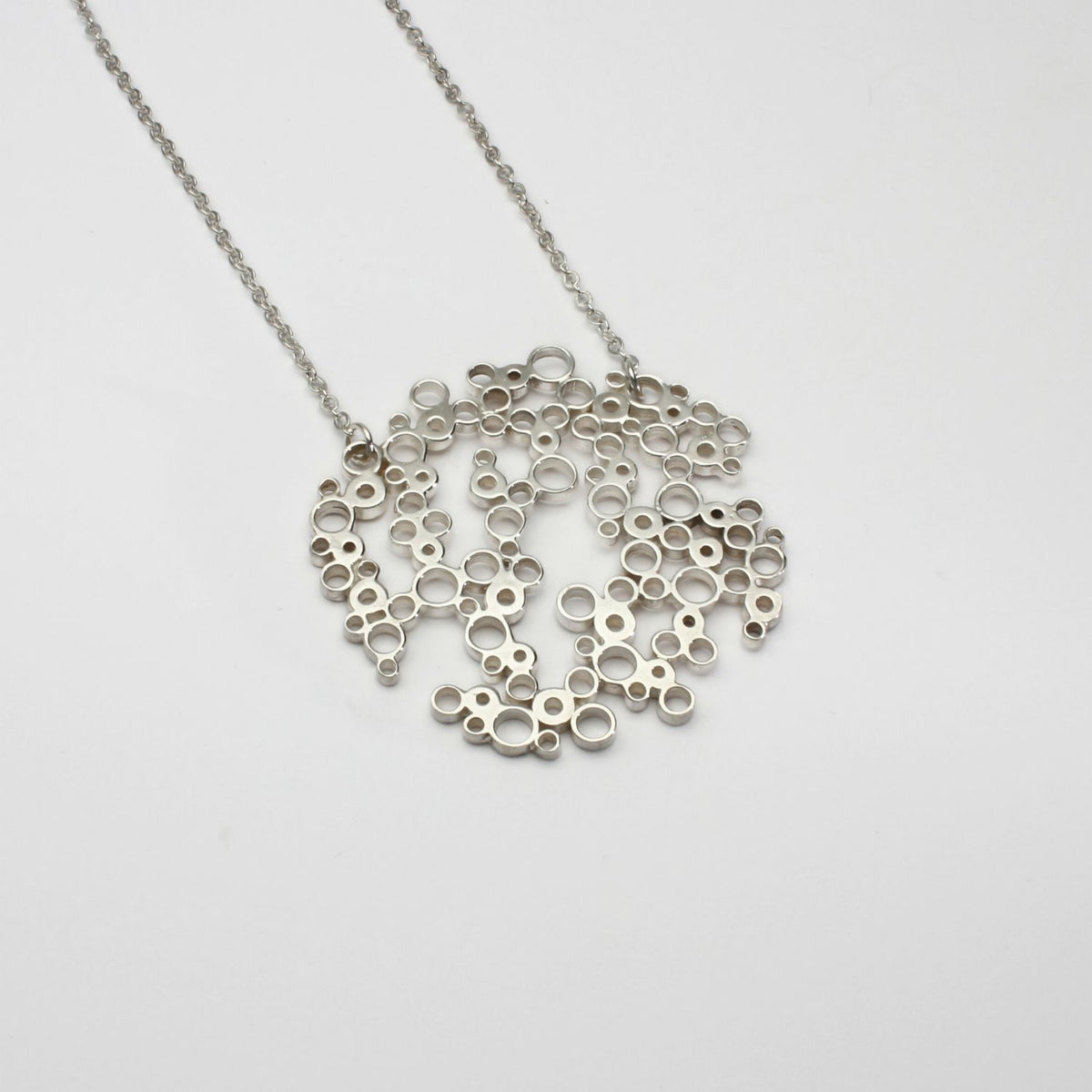 Bubbles large pendant, sterling silver — clustered circles inspired by rising champagne bubbles — Mwclis Arian