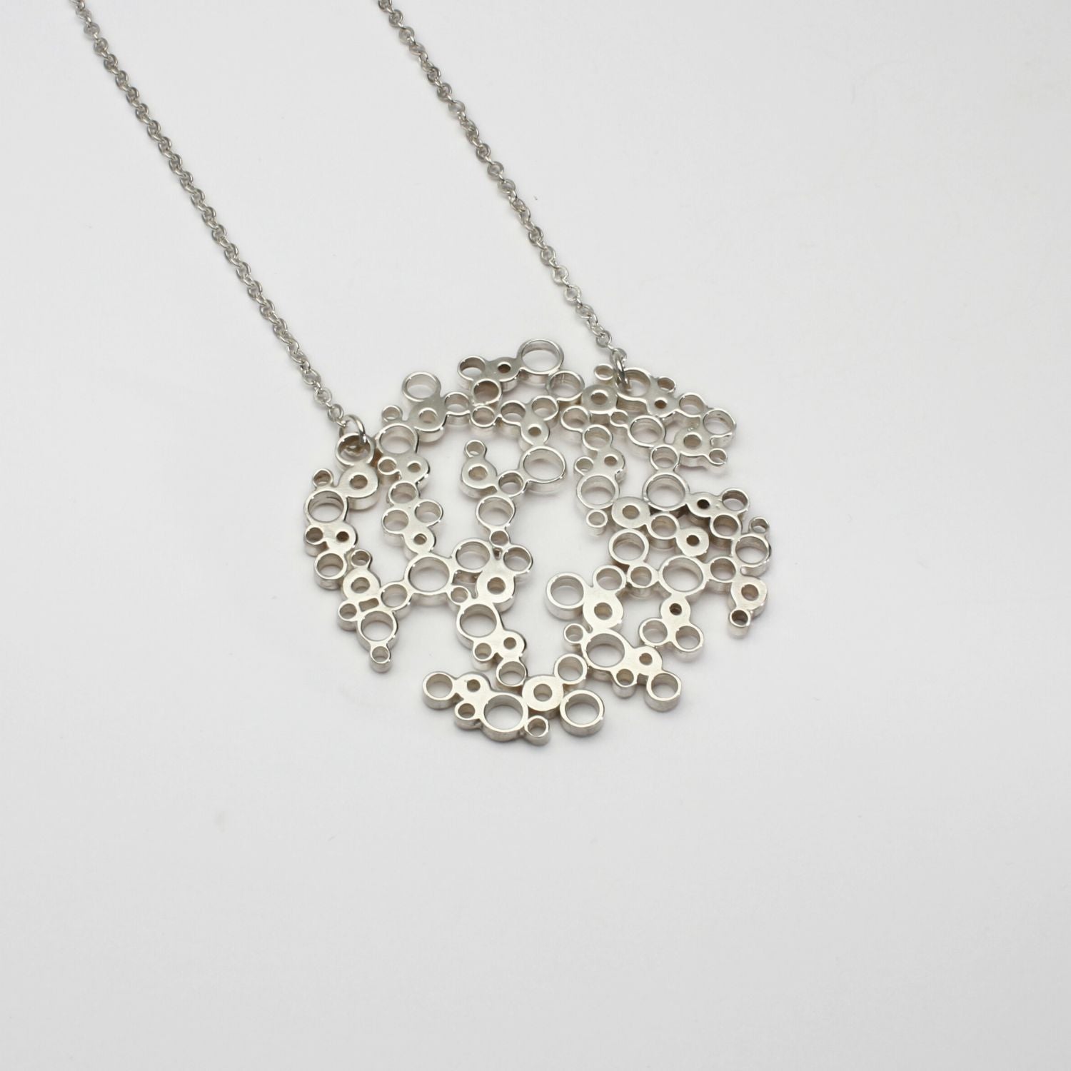 Bubbles large pendant, sterling silver — clustered circles inspired by rising champagne bubbles — Mwclis Arian