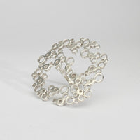 Bubbles large statement ring, sterling silver — clustered circles inspired by rising champagne bubbles — Modrwy Arian