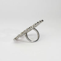 Side profile of the Bubbles large statement ring, echoing bubbles in a glass — Modrwy Arian