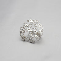 Bubbles: Medium Top Silver Statement Ring - Mari Thomas Jewellery