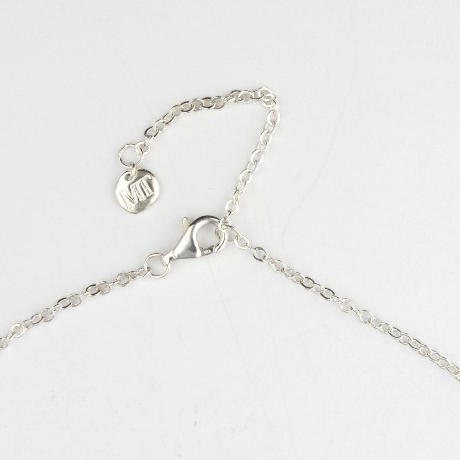 Bespoke Bubbles necklace on its chain, echoing bubbles in a glass — Mwclis Arian