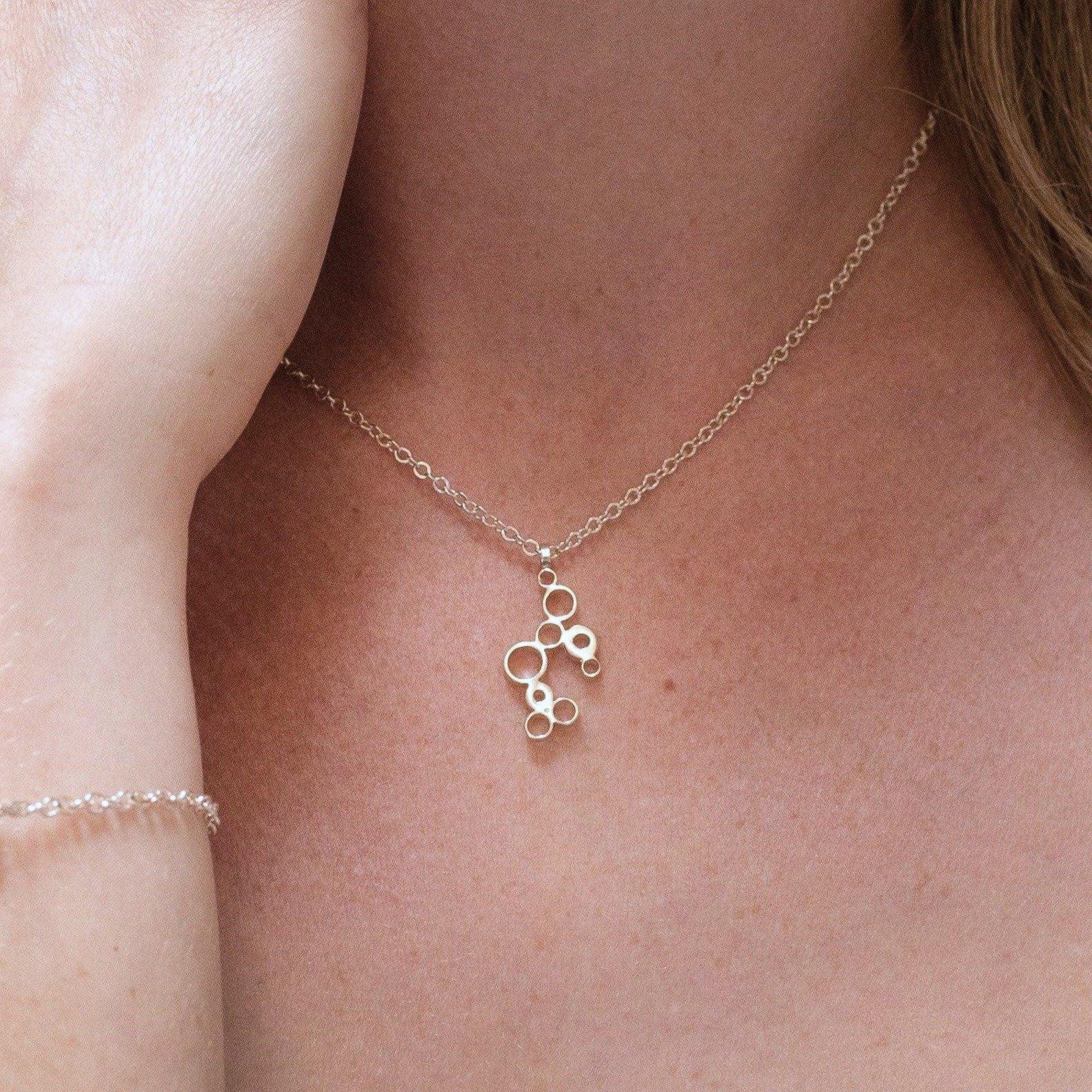 Bubbles pendant, celebration-inspired design, side view — Mwclis Arian