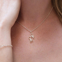 Bubbles sterling silver pendant, side view
