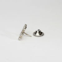 Bubbles sterling silver pin brooch, side view