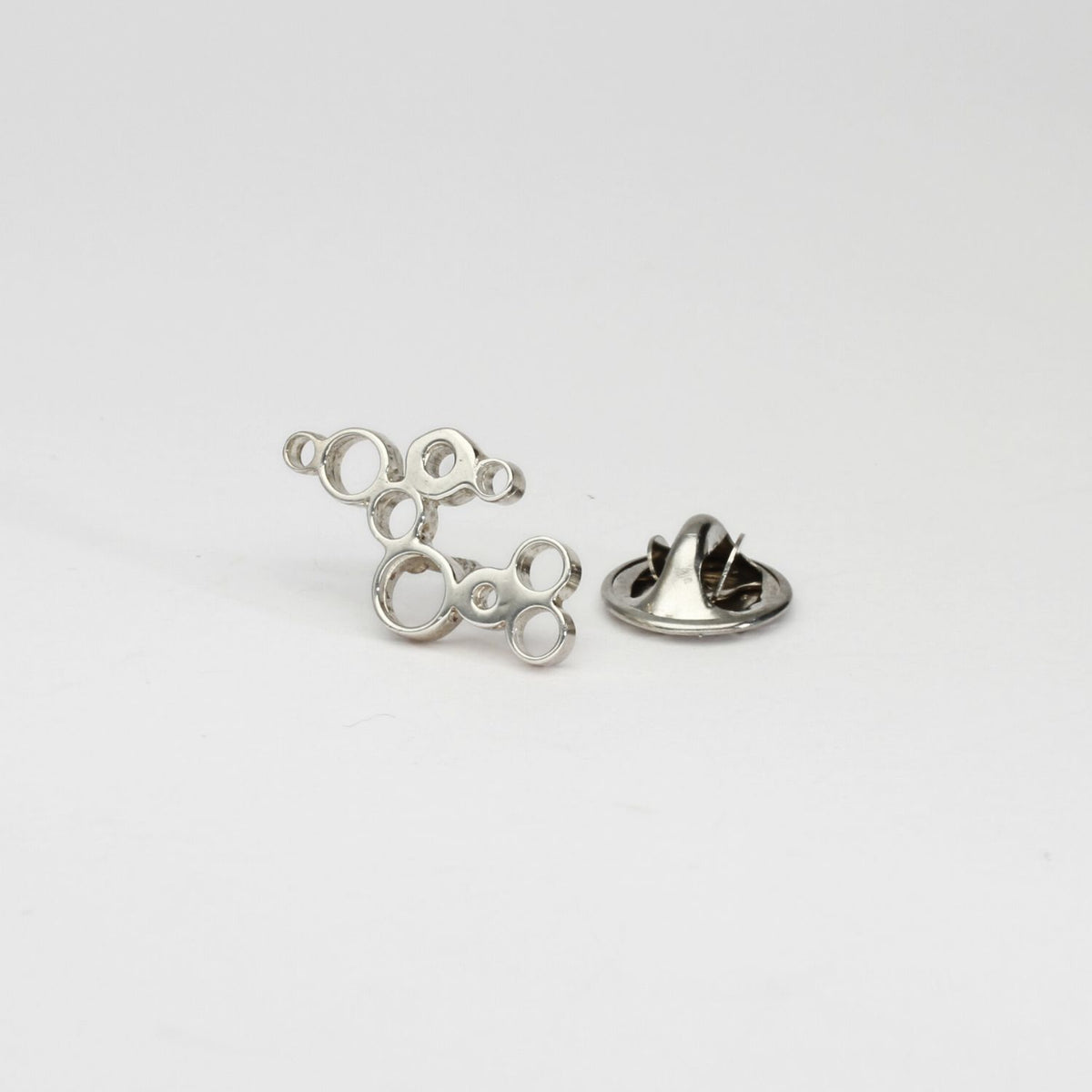 Bubbles sterling silver pin brooch, front view