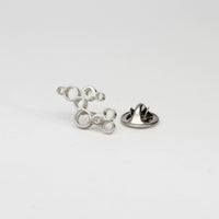 Bubbles sterling silver pin brooch, front view