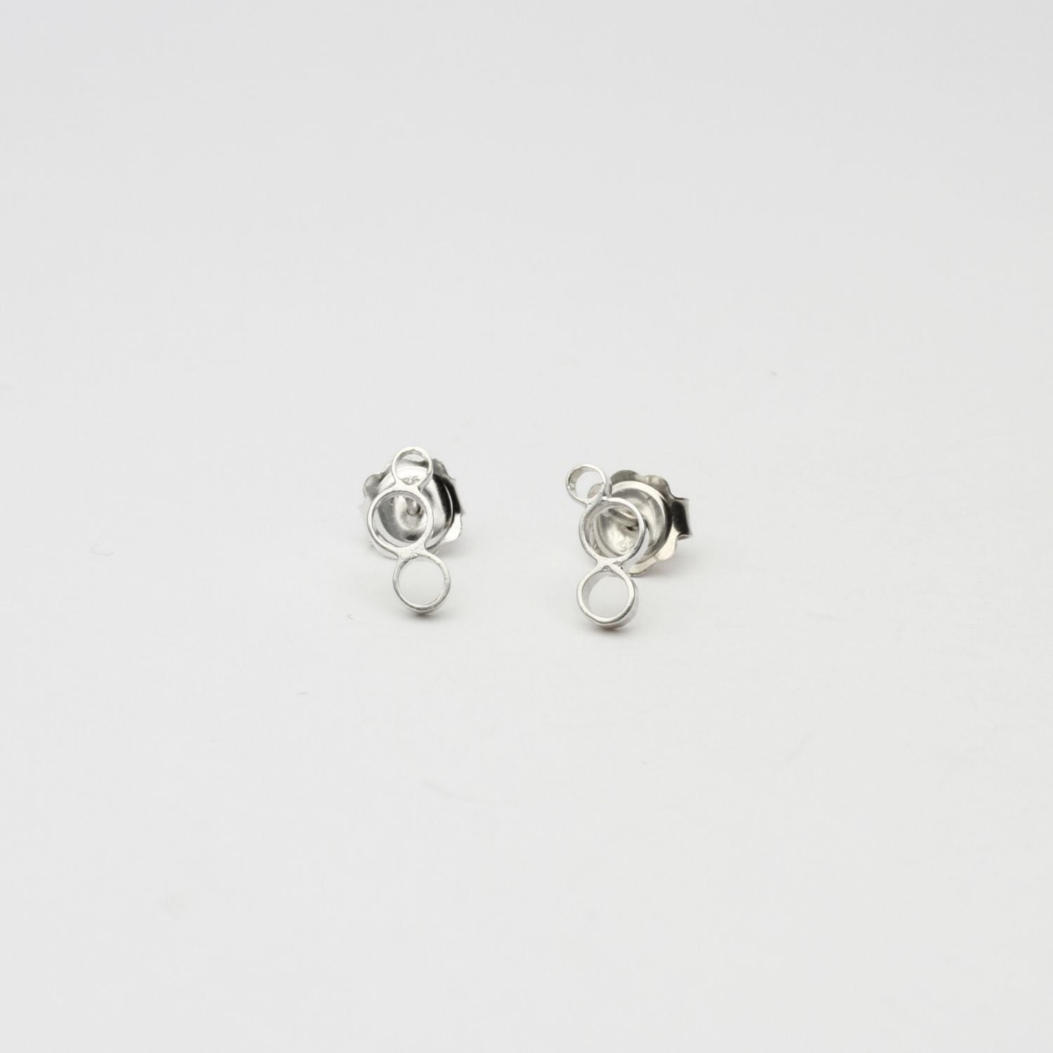 Bubbles small stud, sterling silver — tiny clustered circles inspired by champagne bubbles — Clustdlysau Arian