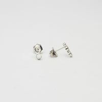 Bubbles small studs, side view of the effervescent design — Clustdlysau Arian
