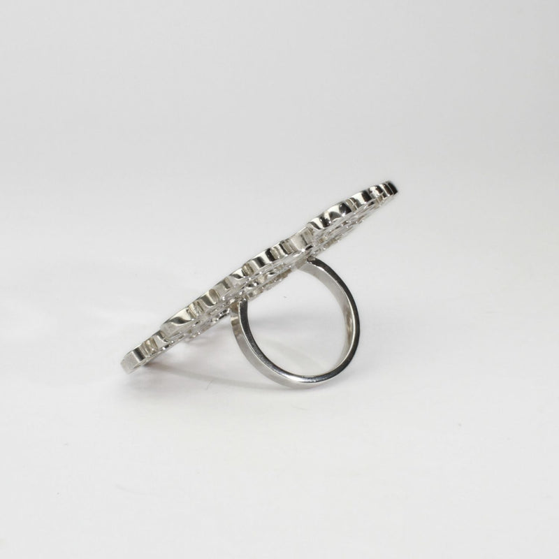 Bubbles: Large Top Silver Statement Ring,