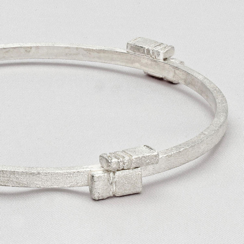 Carreg / Stone: Silver Bangle - Mari Thomas Jewellery