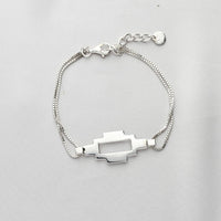 Caernarfon long bracelet, sterling silver — the Welsh weave stretched into a linear form — Breichled Arian