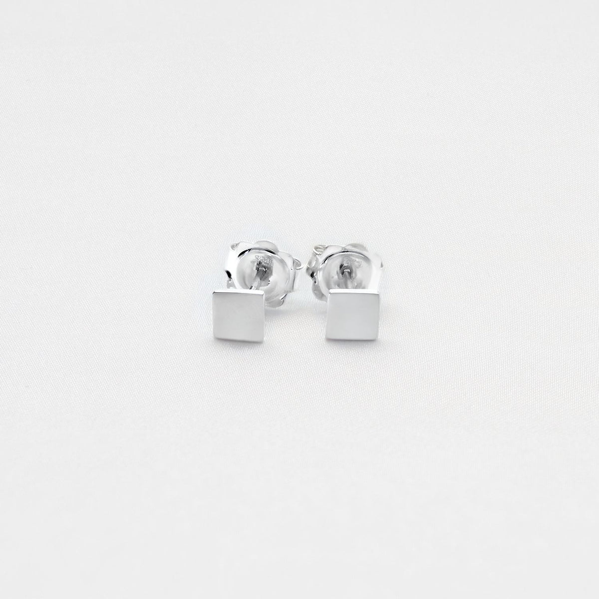 Carthenni earrings, sterling silver — the traditional Welsh blanket weave in miniature — Clustdlysau Arian