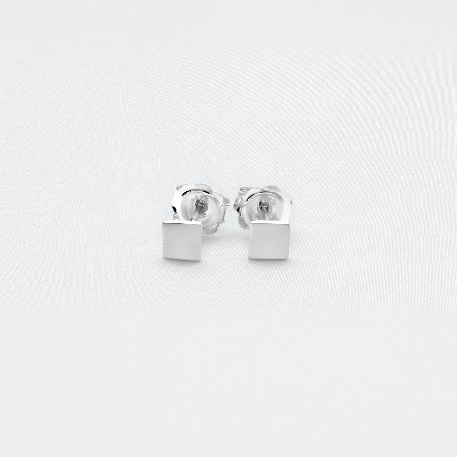 Carthenni earrings, sterling silver — the traditional Welsh blanket weave in miniature — Clustdlysau Arian