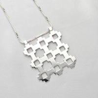 Carthenni Silhouette: Caernarfon Hatch Design - Large silver pendant