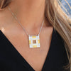 Carthenni Embossed: Pennsylvania Design- Large silver and gold pendant