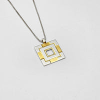 carthenni silver and gold plated medium pendant  - welsh blankets Mari Thomas 