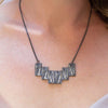 Carved: Black Silver Arc necklace - Mari Thomas Jewellery