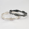 Carved: Black Silver Fractured Bangle - Mari Thomas Jewellery