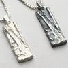 Carved: Black Silver Rectangle Pendant - Mari Thomas Jewellery