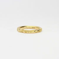 Contemporary Welsh gold jewellery designed and made in Wales and inspired by the Welsh landscape. This ring suitable for men or women is  handcrafted in solid 18ct yellow gold 