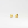 Contemporary Welsh gold jewellery designed and made in Wales and inspired by the Welsh landscape  handcrafted stud earrings in solid 18ct yellow gold 