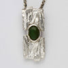 Carved: One off piece: Silver Pendant with Green Agate - Mari Thomas Jewellery