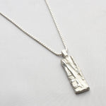 Carved: Rectangle Silver Pendant - Mari Thomas Jewellery
